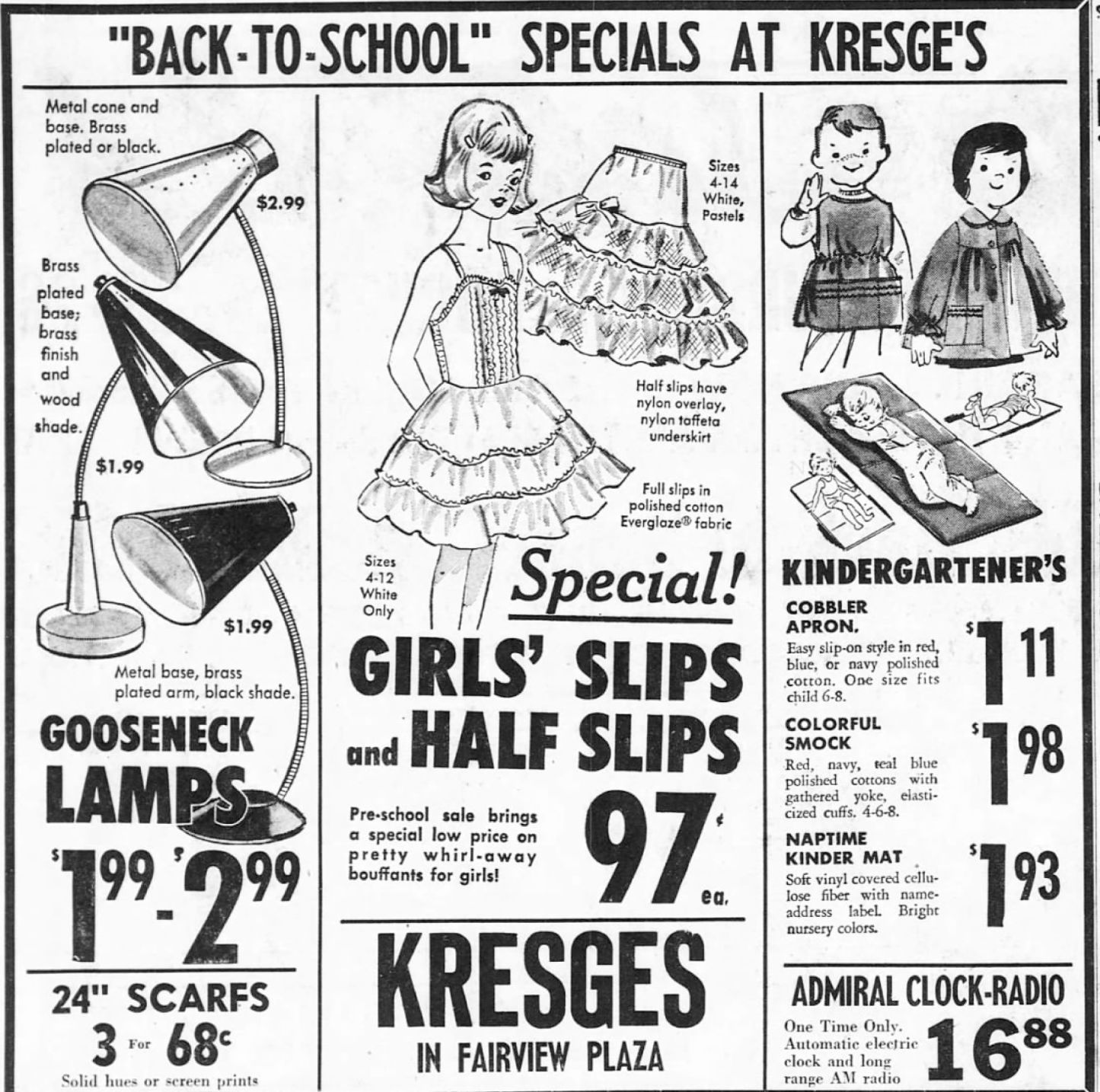 Back-to-school specials at Kresge's